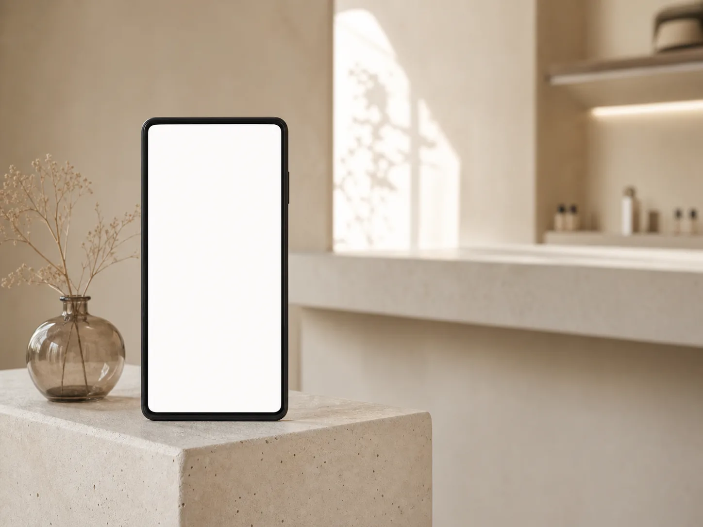 Elysium Bookings mobile client profile in a warm beauty studio